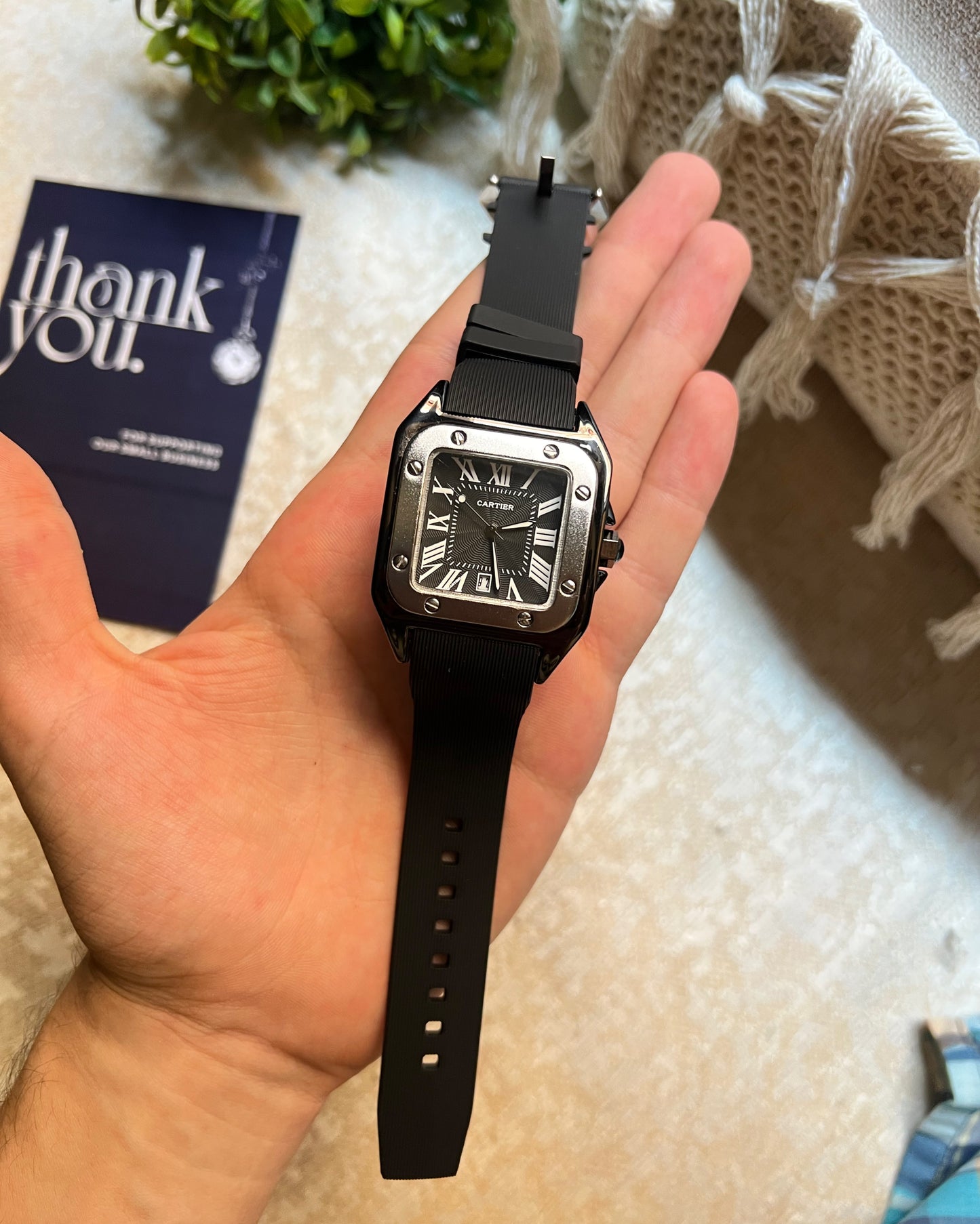 Cartier Santos Rubber